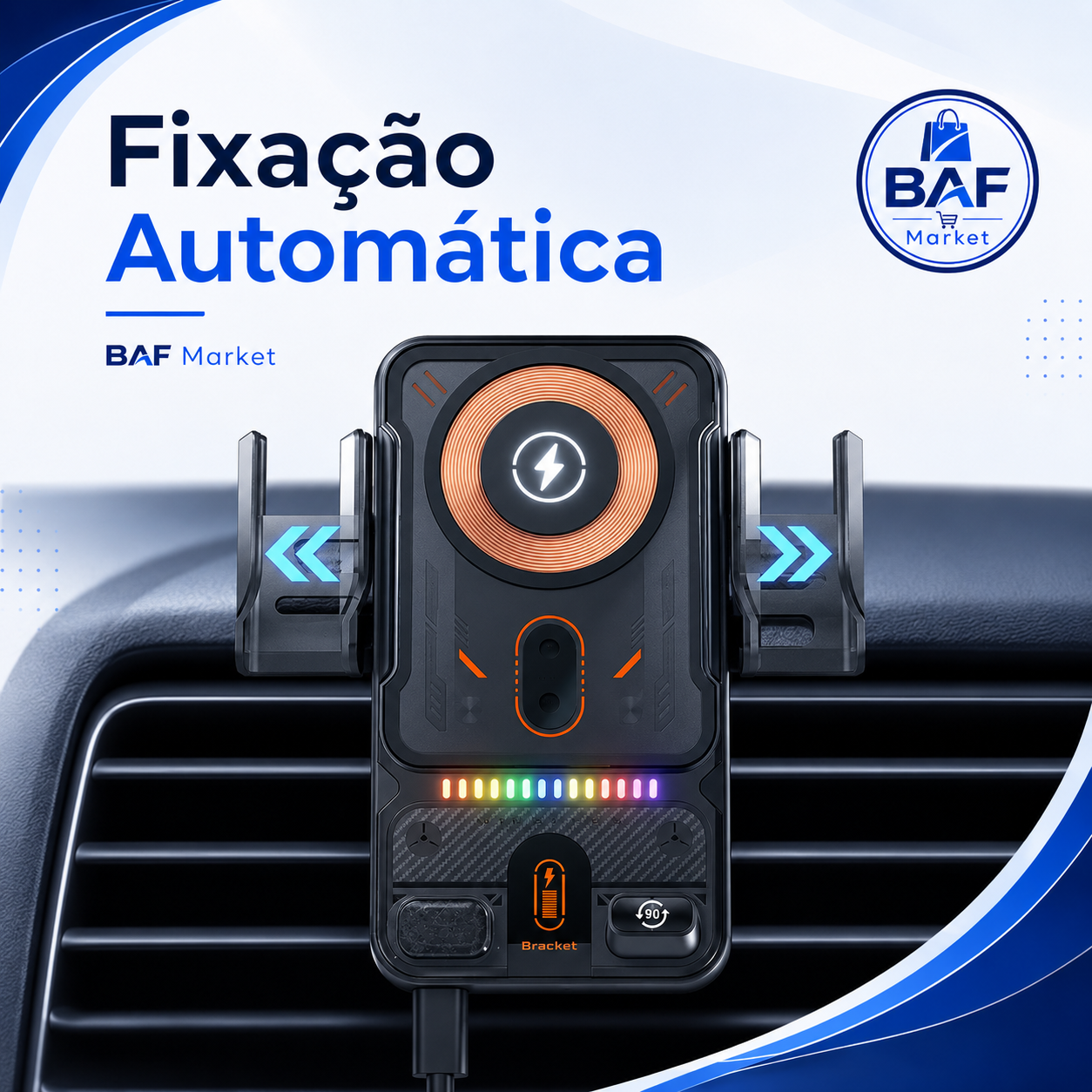 🔥Promoção do último dia 49%🔥Smart 2-In-1 Auto-Giratório Suporte para Telefone de Carro & Carregador Sem Fio