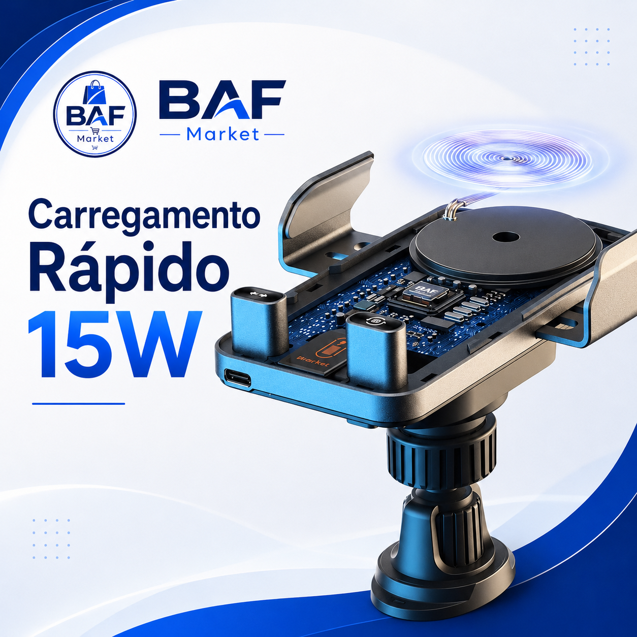 🔥Promoção do último dia 49%🔥Smart 2-In-1 Auto-Giratório Suporte para Telefone de Carro & Carregador Sem Fio
