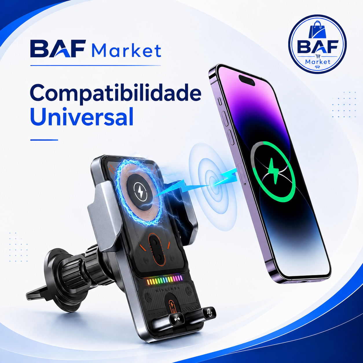 🔥Promoção do último dia 49%🔥Smart 2-In-1 Auto-Giratório Suporte para Telefone de Carro & Carregador Sem Fio