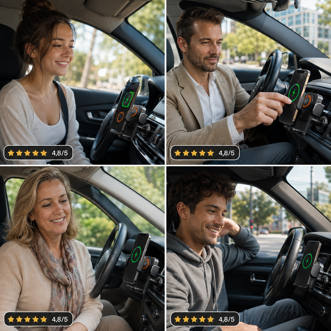 🔥Promoção do último dia 49%🔥Smart 2-In-1 Auto-Giratório Suporte para Telefone de Carro & Carregador Sem Fio