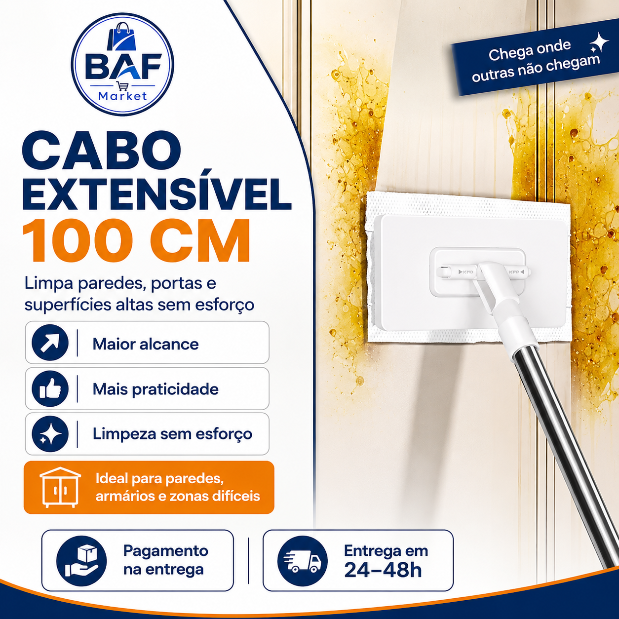 🔥 Último dia: 70% de desconto 🔥 Mopa multifuncional com 4 panos reutilizáveis