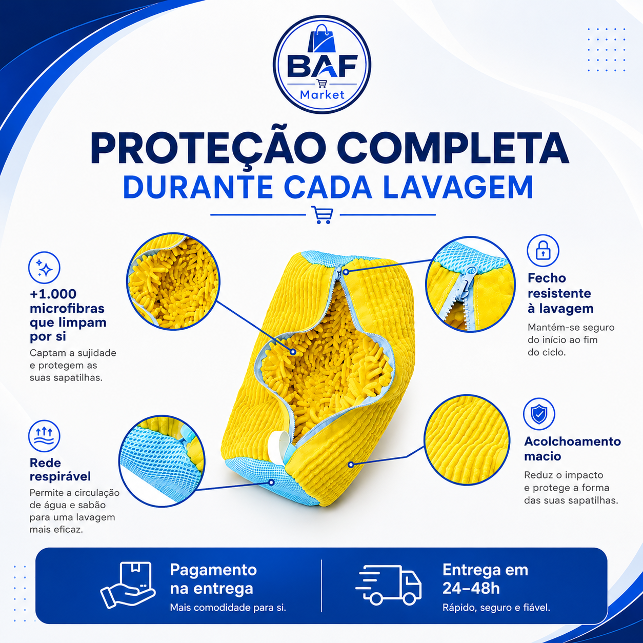 Bolsa de Lavagem para Calçado — Limpeza Profunda sem Esfregar