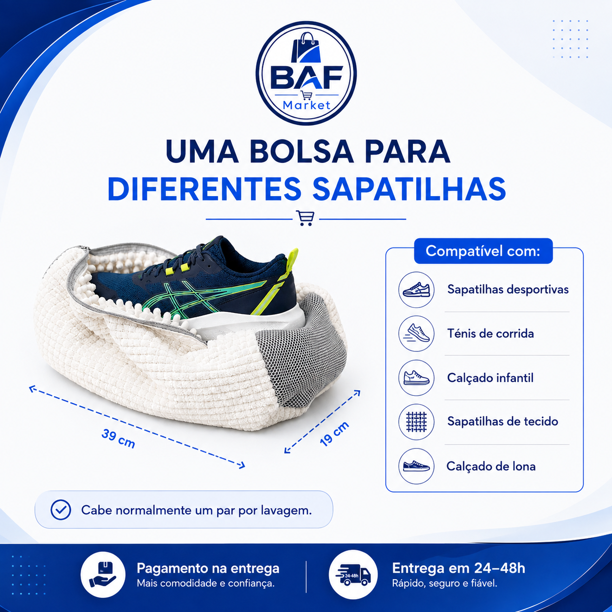 Bolsa de Lavagem para Calçado — Limpeza Profunda sem Esfregar