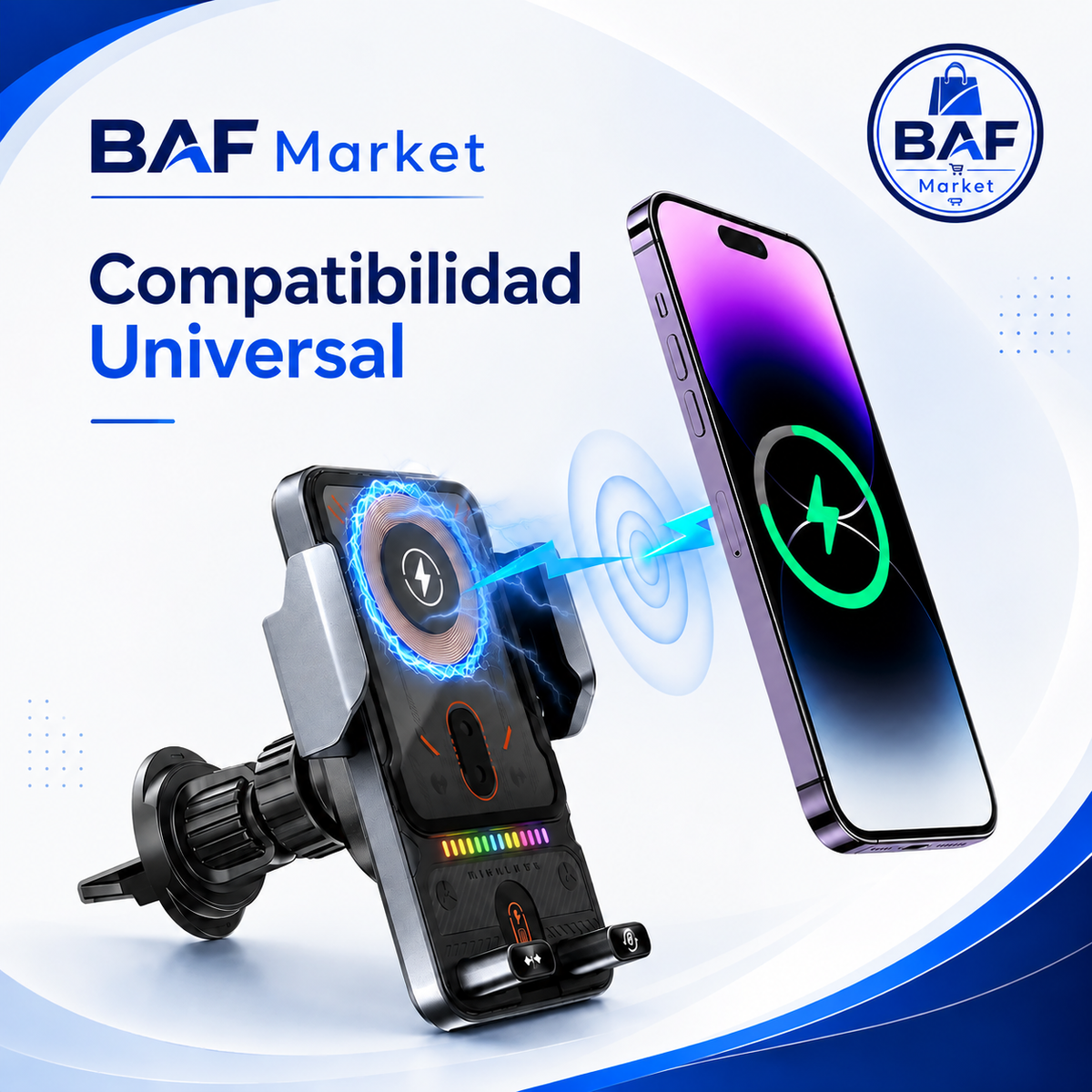 🔥 Oferta especial 🔥 Smart 2-en-1 Auto-Giratorio Soporte para Teléfono Móvil & Cargador Inalámbrico ¡Disfrute de un 10% de descuento en la 2a unidad!