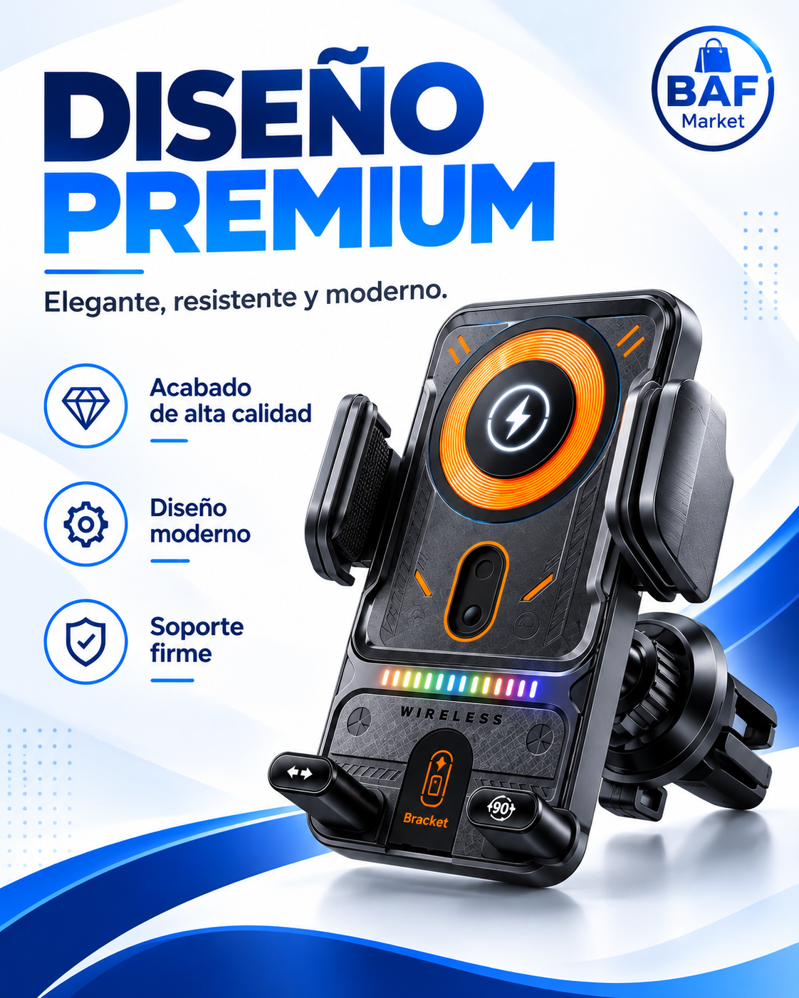 🔥 Oferta especial 🔥 Smart 2-en-1 Auto-Giratorio Soporte para Teléfono Móvil & Cargador Inalámbrico ¡Disfrute de un 10% de descuento en la 2a unidad!