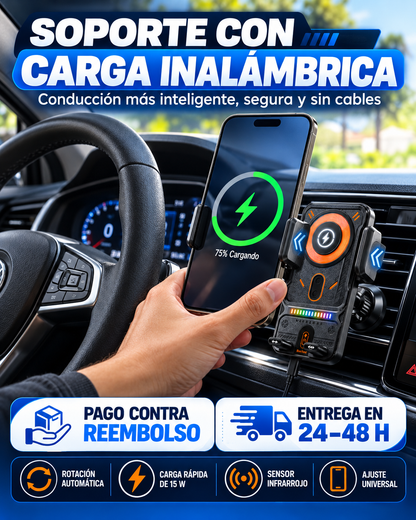 🔥 Oferta especial 🔥 Smart 2-en-1 Auto-Giratorio Soporte para Teléfono Móvil & Cargador Inalámbrico ¡Disfrute de un 10% de descuento en la 2a unidad!
