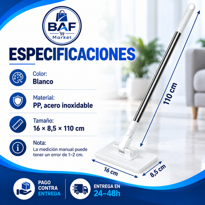 🔥 ¡Limpia tu hogar sin esfuerzo! 🏡 Mopa multifuncional con 2 paños reutilizables | ¡10 % de descuento en la 2.ª unidad! 🔥