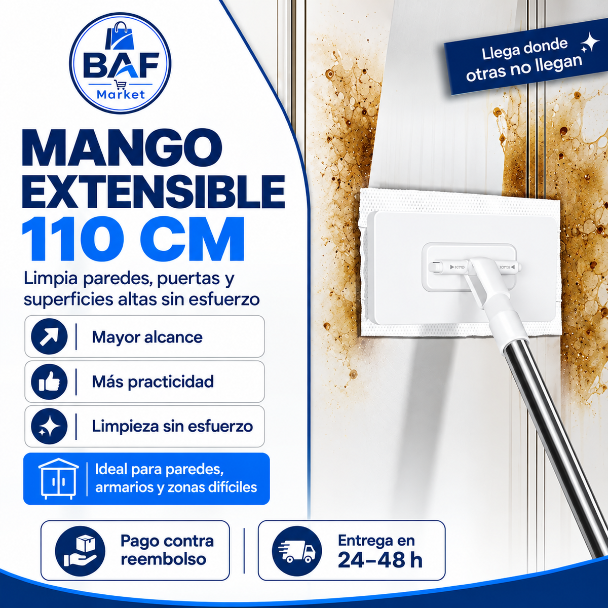🔥 ¡Limpia tu hogar sin esfuerzo! 🏡 Mopa multifuncional con 2 paños reutilizables | ¡10 % de descuento en la 2.ª unidad! 🔥
