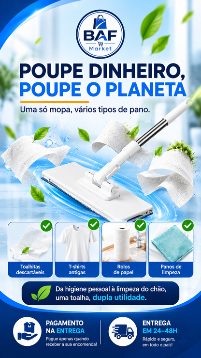 🔥 ¡Limpia tu hogar sin esfuerzo! 🏡 Mopa multifuncional con 2 paños reutilizables | ¡10 % de descuento en la 2.ª unidad! 🔥